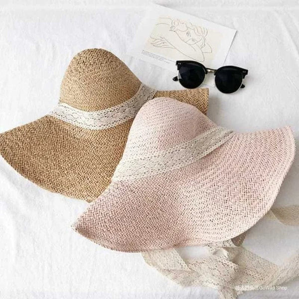 Strandhut mit eleganter Spitzen Schleife für Frauen