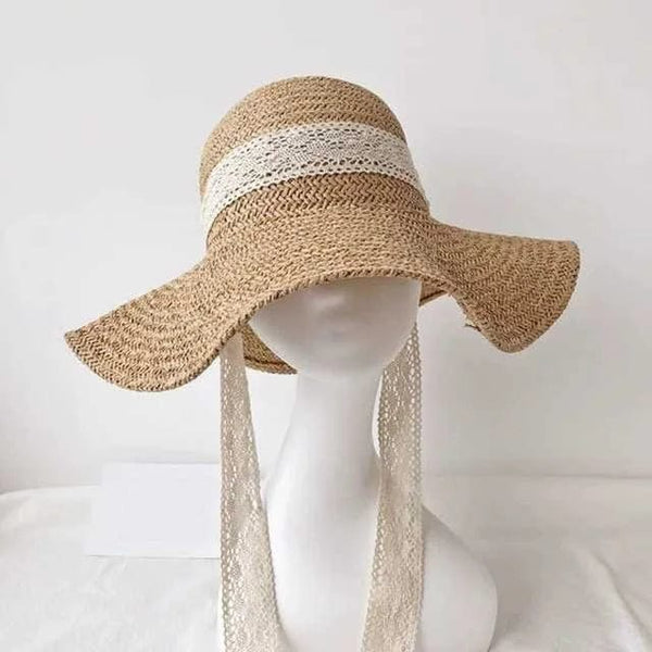 Strandhut mit eleganter Spitzen Schleife für Frauen