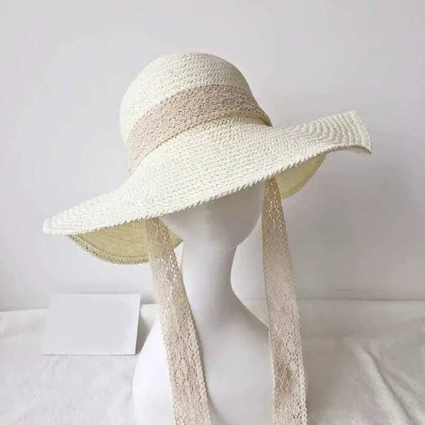 Strandhut mit eleganter Spitzen Schleife für Frauen