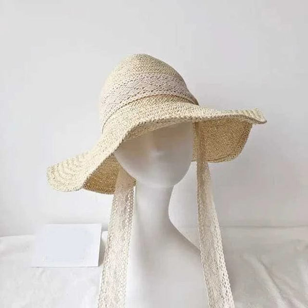 Strandhut mit eleganter Spitzen Schleife für Frauen