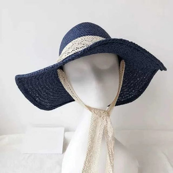 Strandhut mit eleganter Spitzen Schleife für Frauen