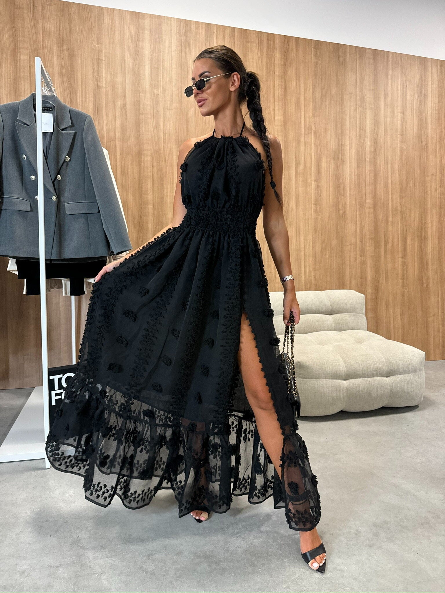Elegantes Fließendes Maxikleid Für Frauen