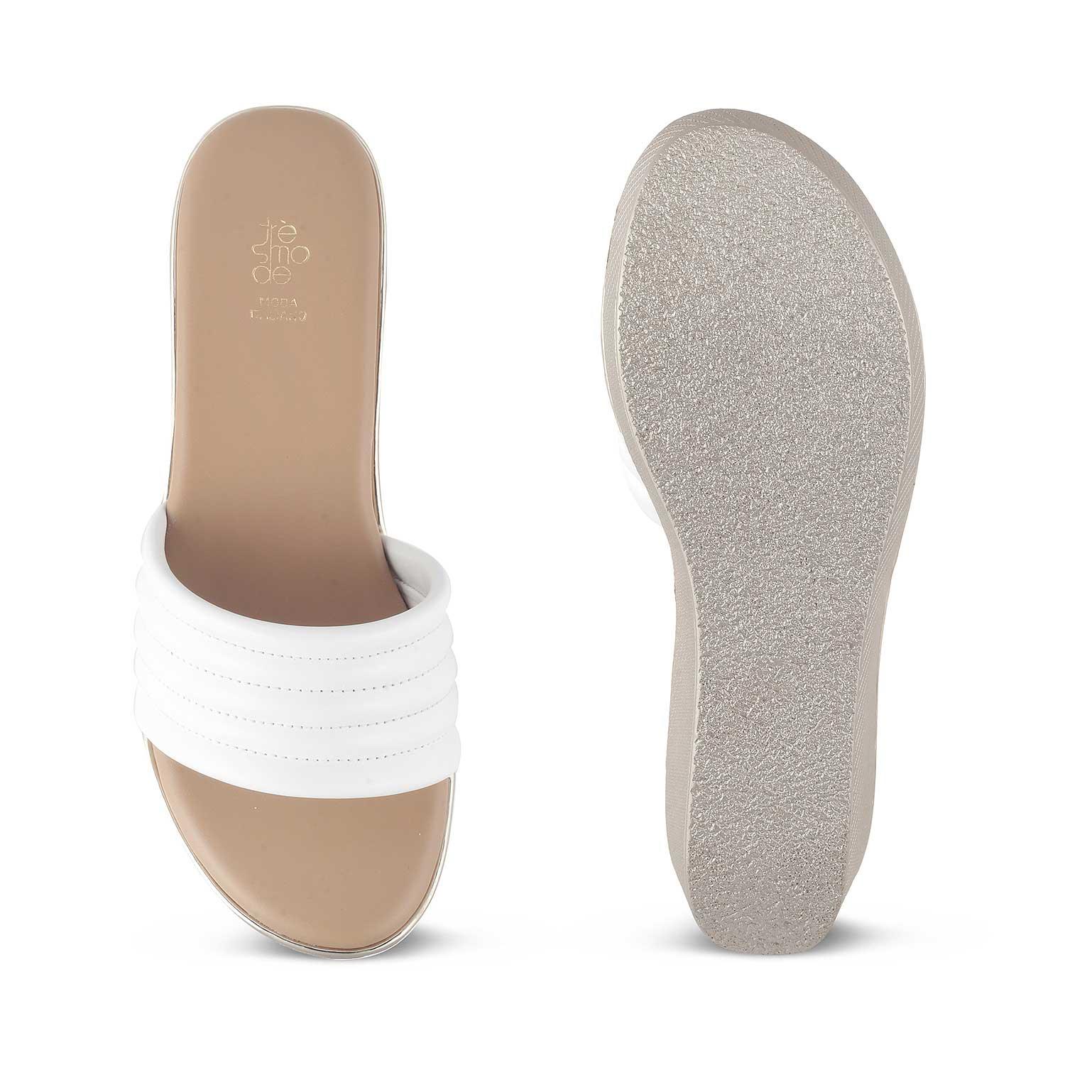 Aya | Weiße Keilabsatz-Sandalen Damen