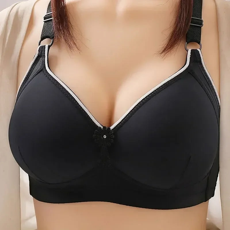 Bügelloser Push-Up-BH Mit Drei-Reihen-Verschluss Für Frauen