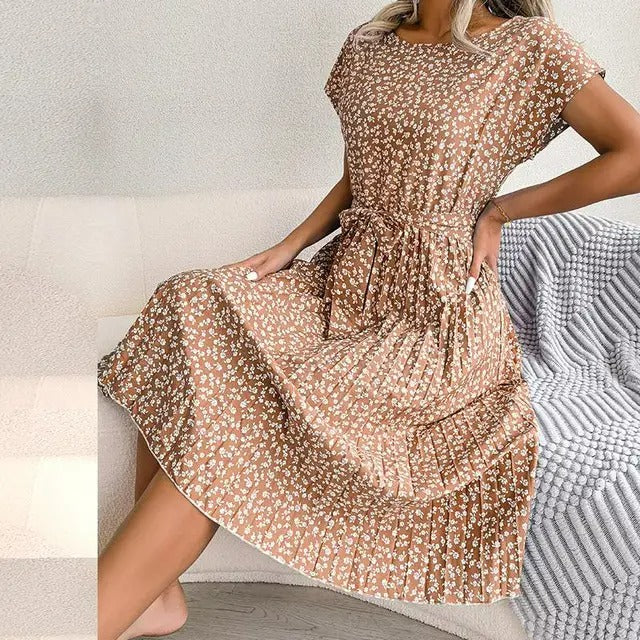 Fließendes Ärmelloses Sommerkleid Für Frauen