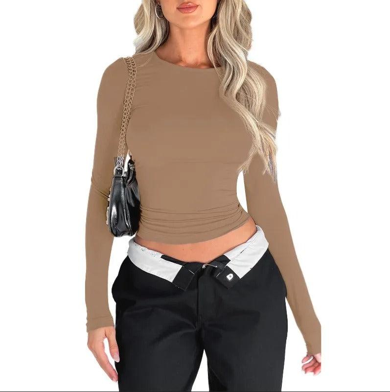 Schickes Langarm Slim Top mit figurbetontem Schnitt für Damen