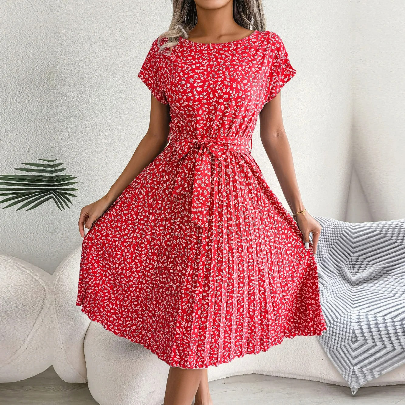 Fließendes Ärmelloses Sommerkleid Für Frauen