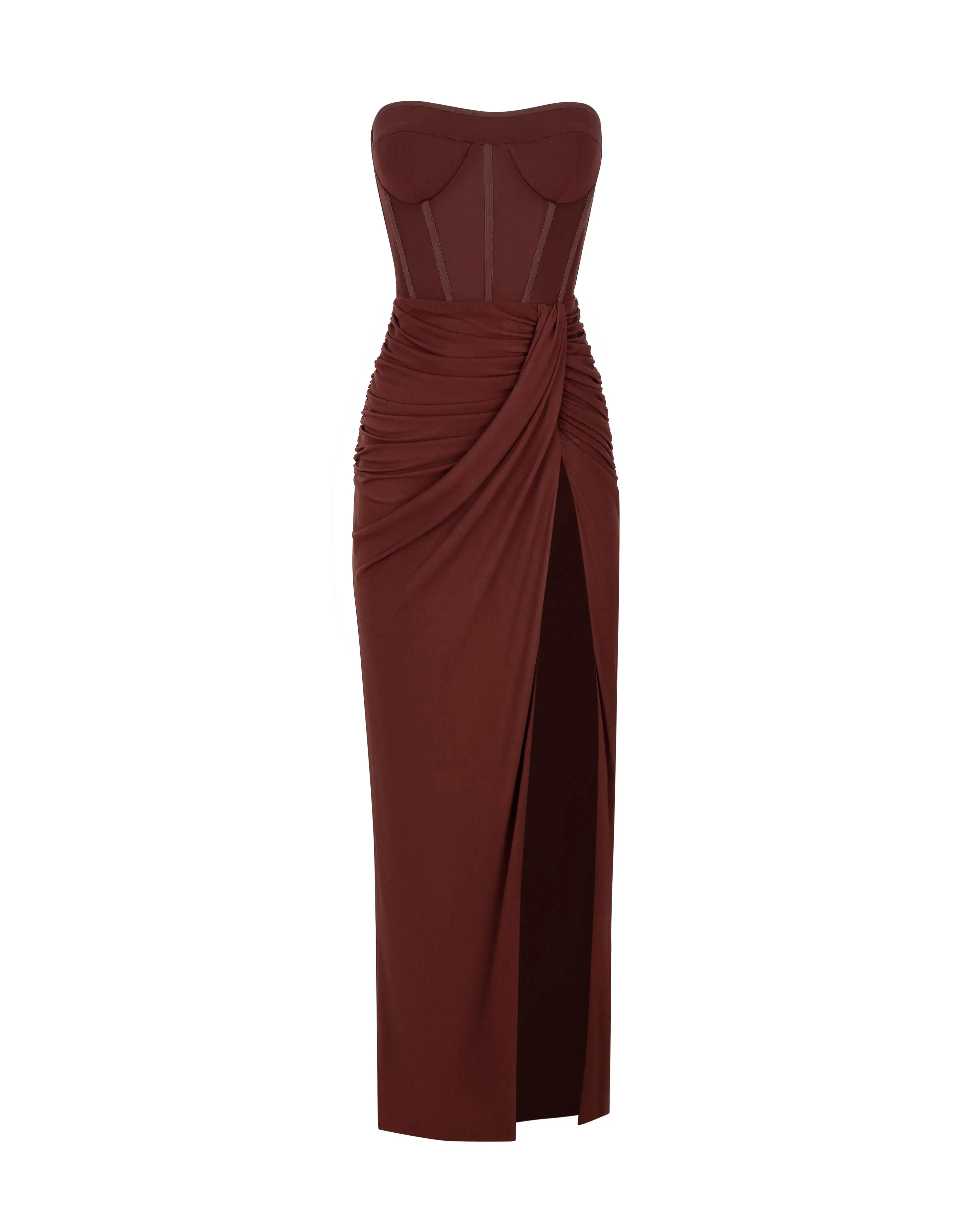Auffälliges Pinkes Maxikleid mit Carmen Ausschnitt für Frauen