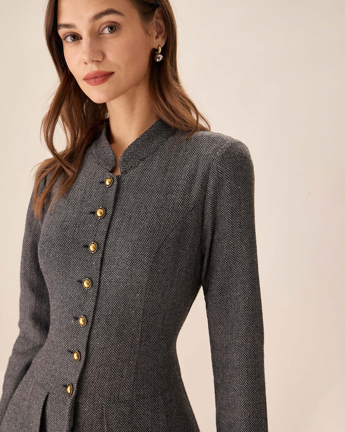 Addilyn | Falten Mini Kleid Grau