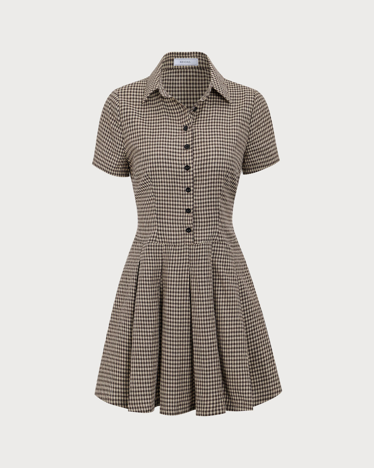 Carlee | Kariertes Mini-Kleid mit Falten