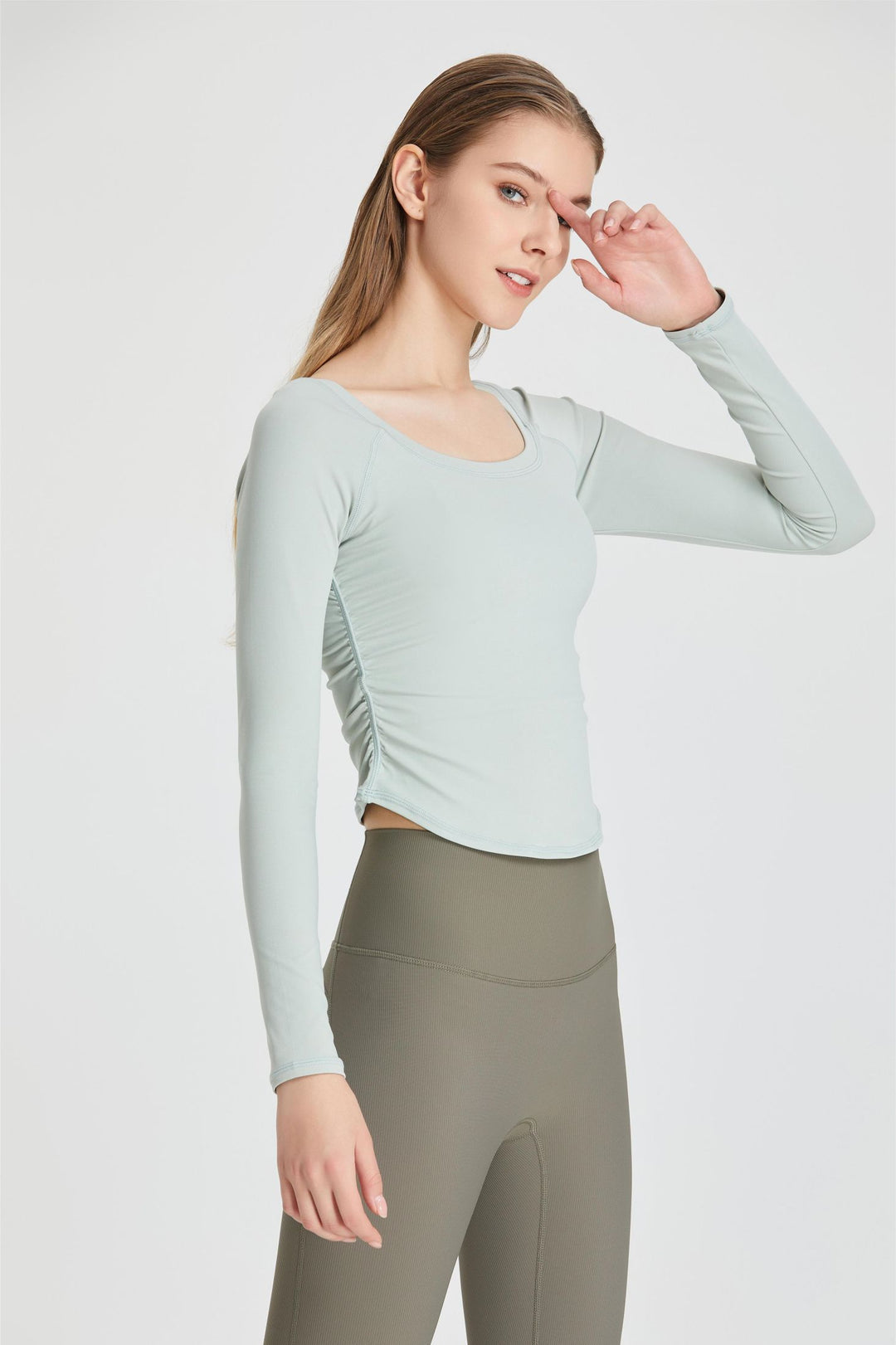 Langarmshirt mit seitlichen Rüschen und femininer Leichtigkeit für Frauen